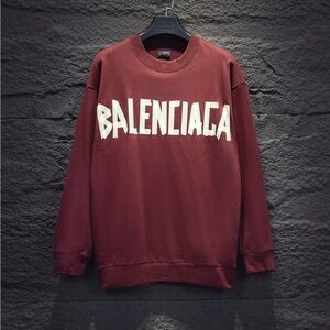 Balenciaga Men's Maroon Crewneck Sweater